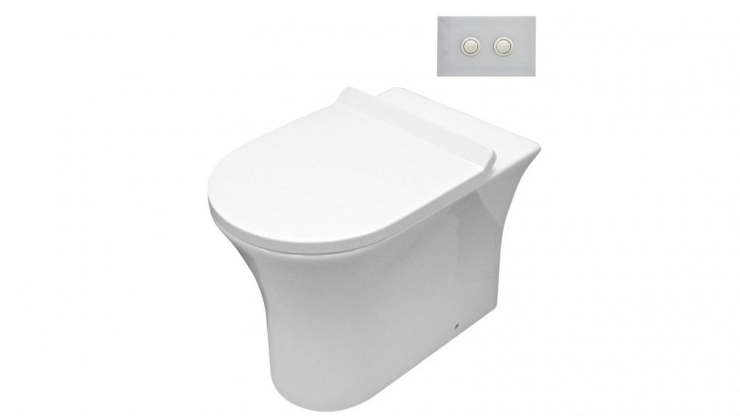 Caroma Leda Round Wall Faced Close Coupled Back Entry Toilet Suite With