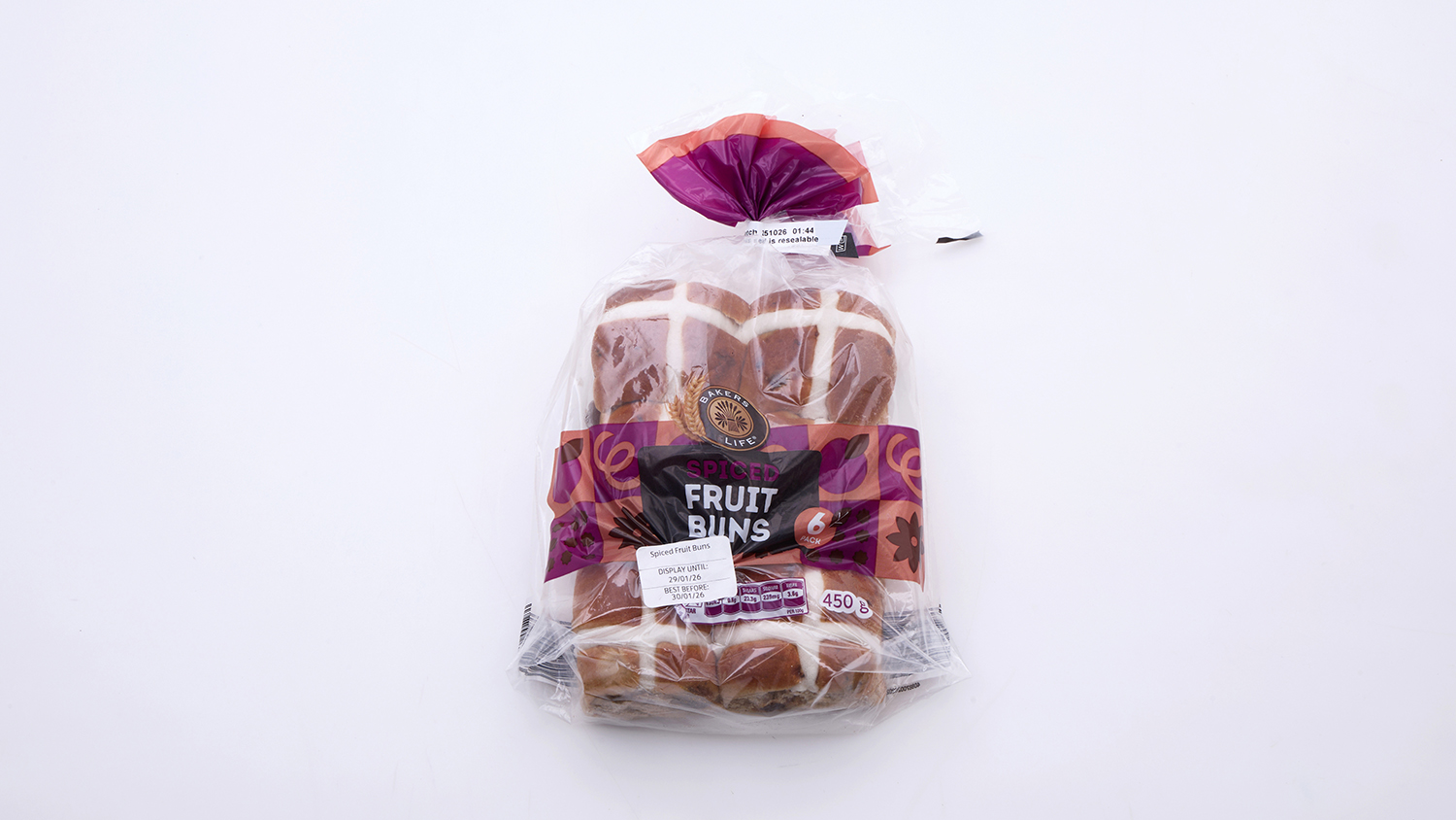 Aldi  Bakers Life Spiced Fruit Buns
