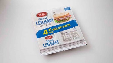 Aldi Berg Smallgoods Sliced Leg Ham 4x value pack