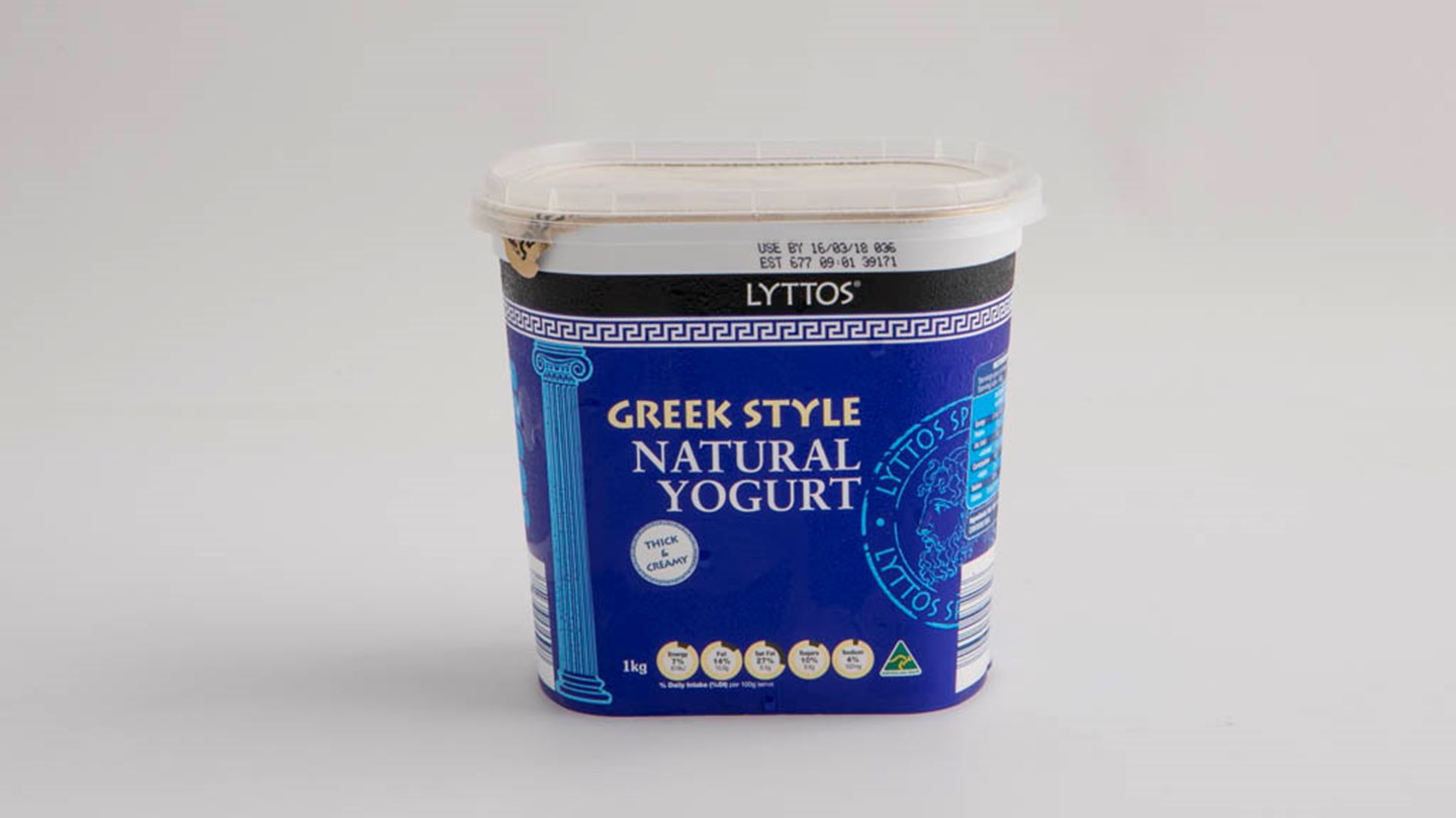 Aldi Lyttos Lite Greek Style Natural Yogurt Review Greek yoghurt CHOICE