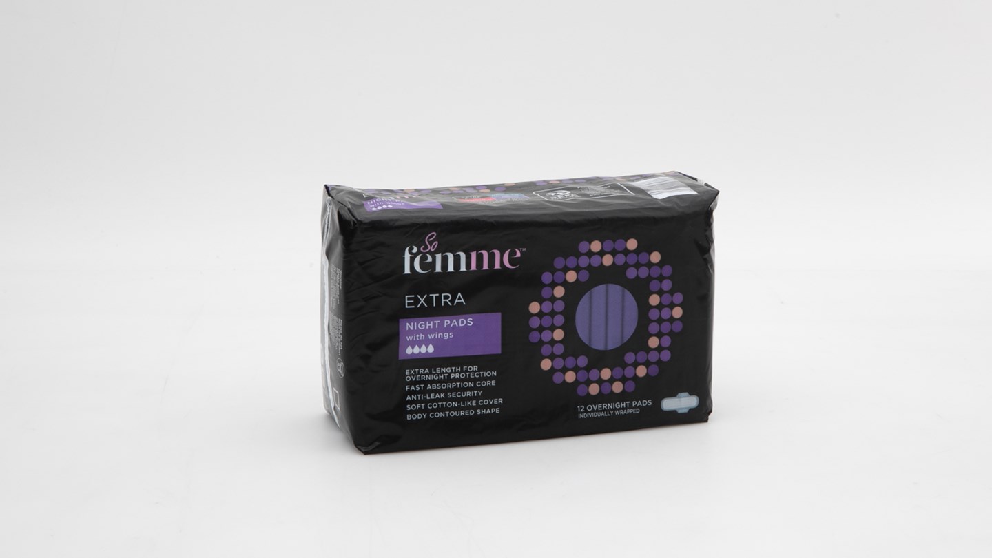 Aldi So Femme Extra Regular Pads with wings Review Sanitary pad CHOICE