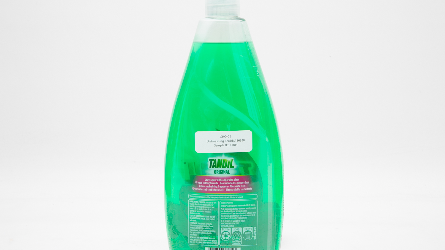 Aldi Tandil Original Super Strength Review Dishwashing liquid CHOICE