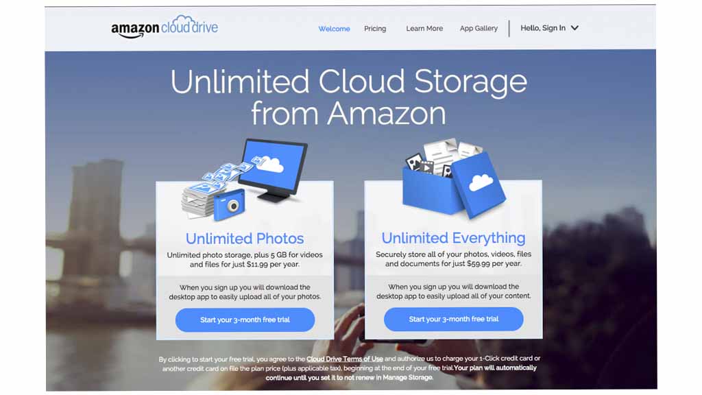 Amazon Drive online storage carousel image