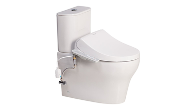 American Standard Cygnet Round Hygiene Rim Close Coupled Back to Wall Back Inlet Toilet Suite with SpaLet E-Bidet Seat White