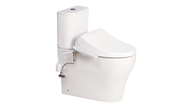 American Standard Cygnet Round Hygiene Rim Close Coupled Back to Wall Bottom Inlet Toilet Suite with SpaLet E-Bidet Seat White