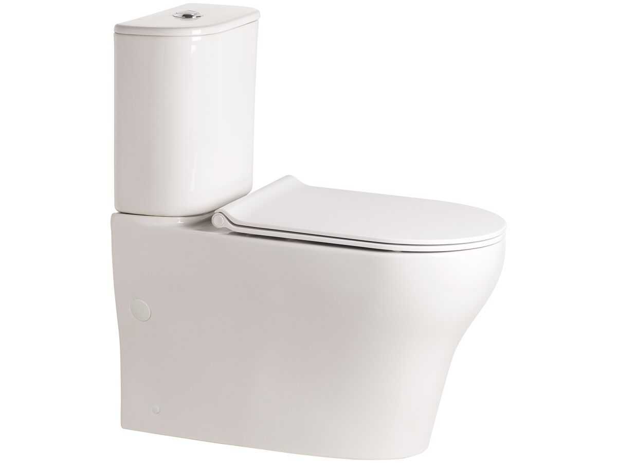 American Standard Cygnet Round Hygiene Rimless Close Coupled Back To Wall Bottom Inlet Toilet Suite White carousel image