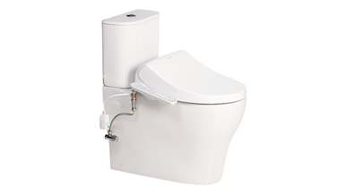 American Standard Cygnet Round Overheight Close Coupled Back to Wall Back Inlet Toilet Suite with SpaLet E-Bidet Seat