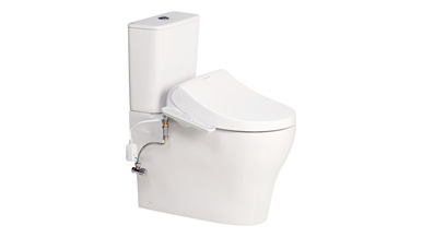 American Standard Cygnet Square Hygiene Rim Close Coupled Back to Wall Back Inlet Toilet Suite with SpaLet E-Bidet Seat White