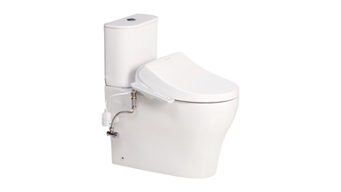 American Standard Cygnet Square Hygiene Rim Close Coupled Back to Wall Bottom Inlet Toilet Suite with SpaLet E-Bidet Seat White