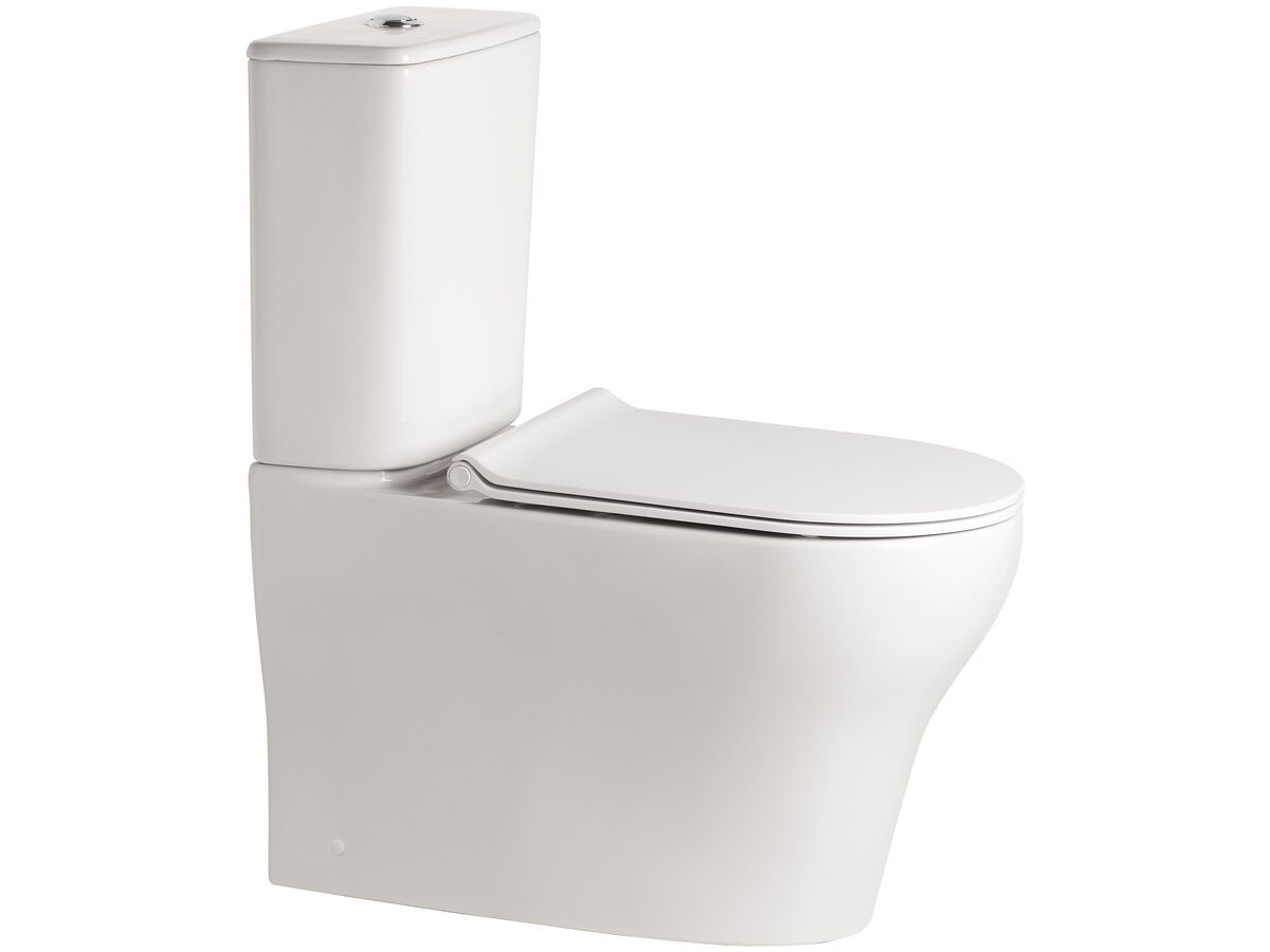 American Standard Cygnet Square Hygiene Rimless Close Coupled Back To Wall Back Inlet Toilet Suite White carousel image