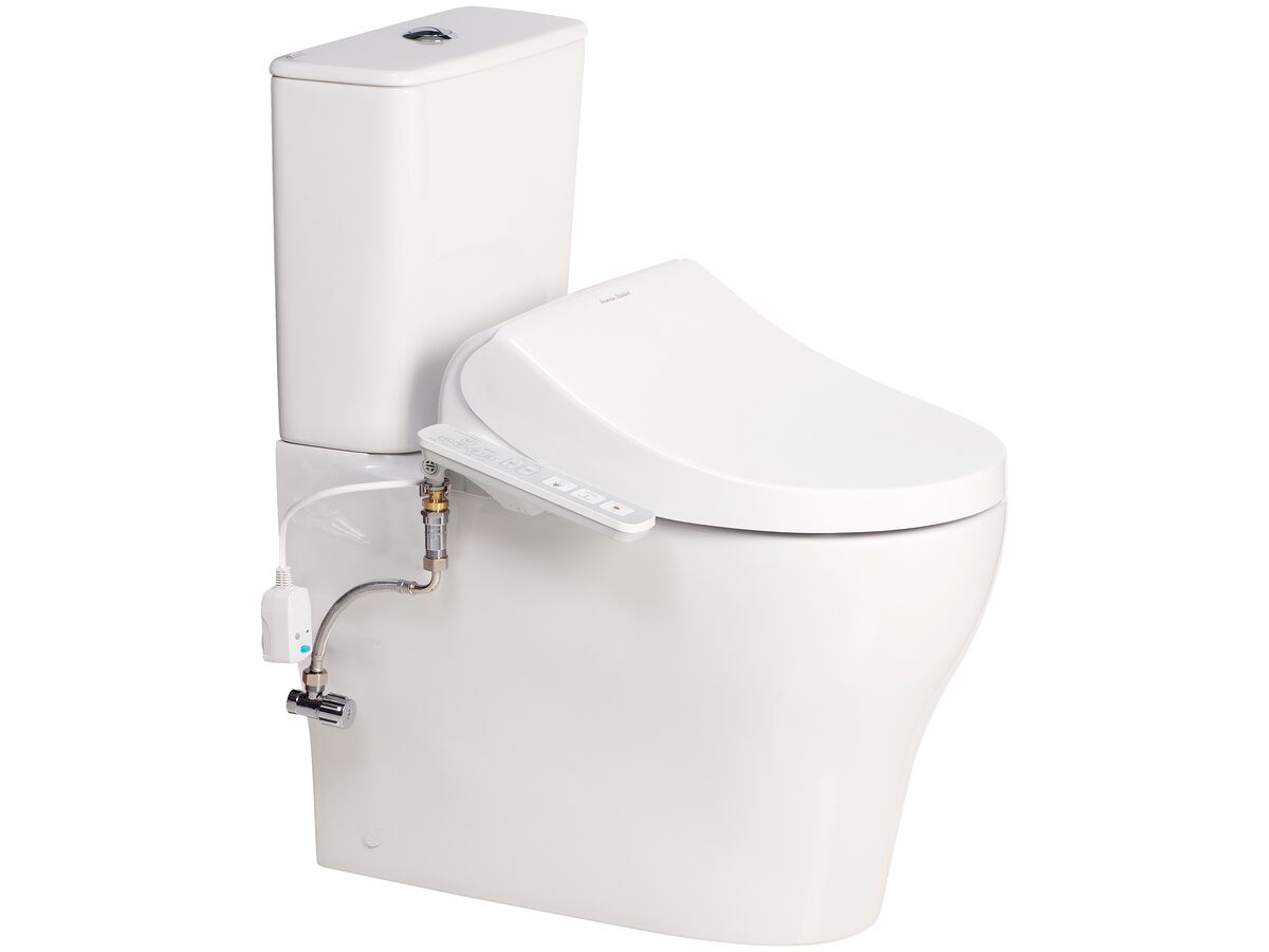 American Standard Cygnet Square Overheight Close Coupled Back to Wall Back Inlet Toilet Suite with SpaLet E-Bidet Seat carousel image