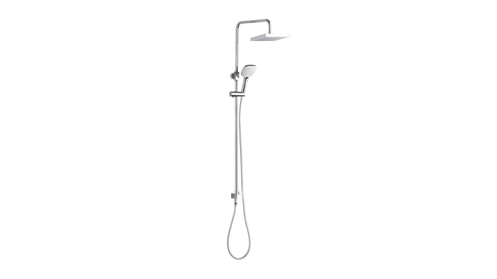 American Standard Cygnet Twin Shower Square with Top Rail Water Inlet 3 Function Chrome 9508773 carousel image