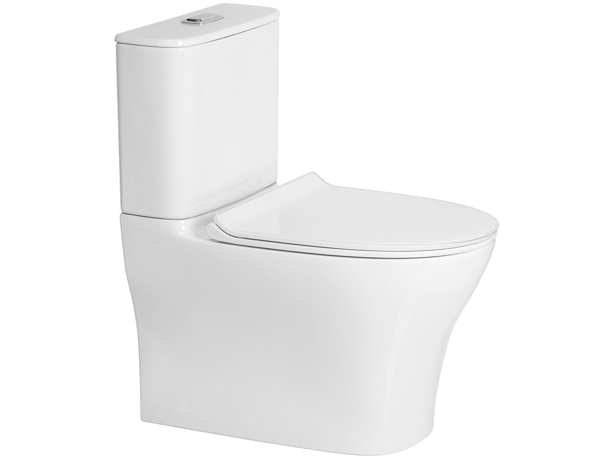 American Standard Signature Hygiene Rim Close Coupled Back to Wall Back Inlet Toilet Suite CrystaSleek with Soft Close Quick Release White Seat carousel image