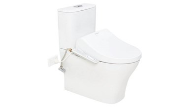 American Standard Signature Hygiene Rim Close Coupled Back to Wall Bottom Inlet Toilet Suite with SpaLet E-Bidet Seat