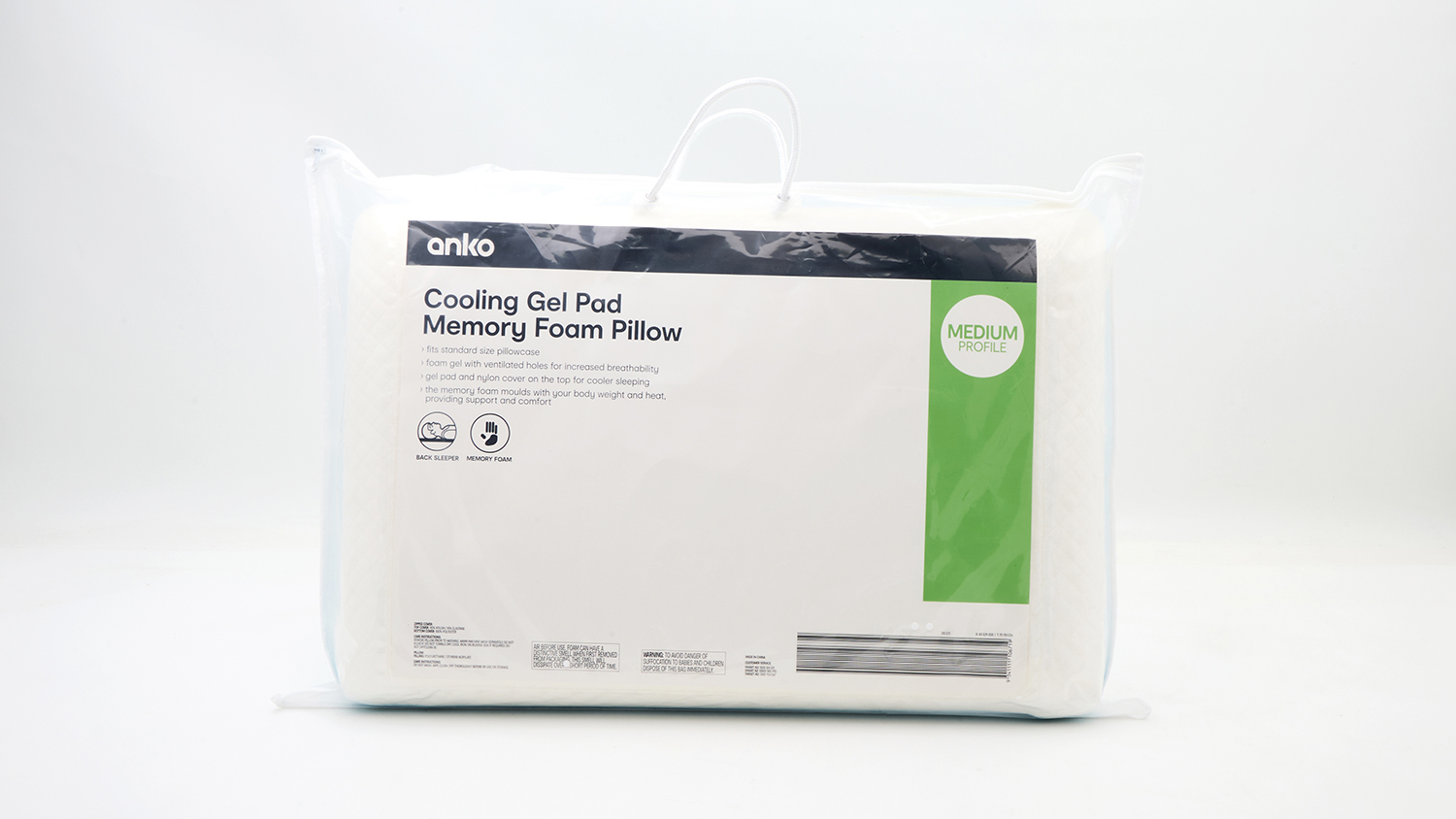Anko Cooling Gel Pad Memory Foam Pillow