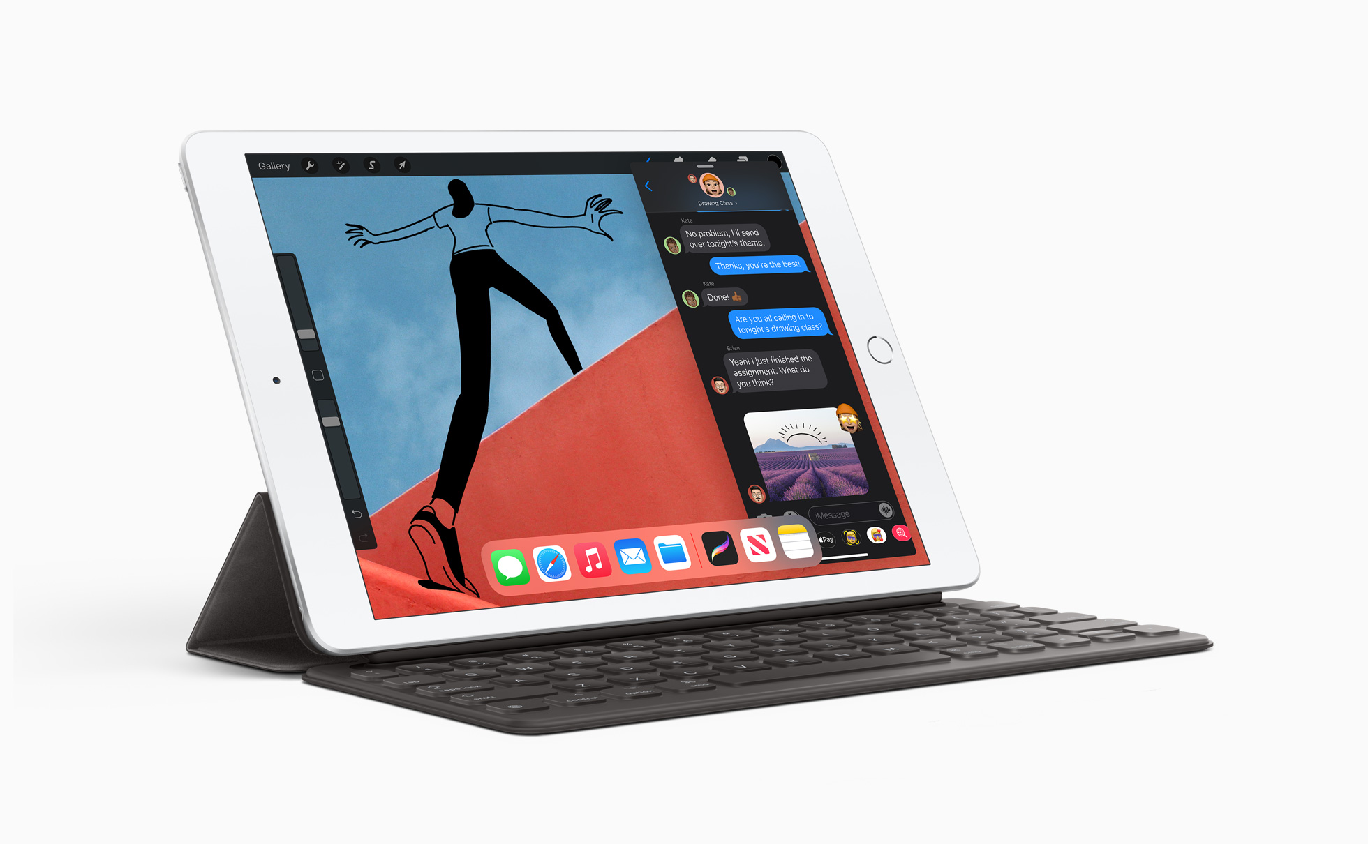 Apple iPad 8th gen, Wi-Fi (A2270) with Smart Keyboard and Pencil carousel image