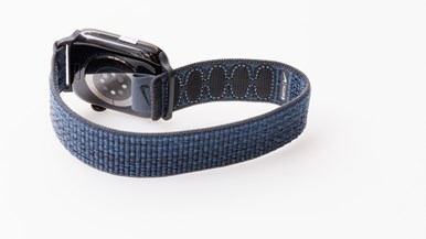 Apple Watch Series 10 42mm Jet Black Aluminium GPS, Black/Blue Nike Sport Loop