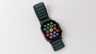 Apple Watch Ultra 2 GPS + Cellular, 49mm Black Titanium Case with Dark Green Alpine Loop - Medium