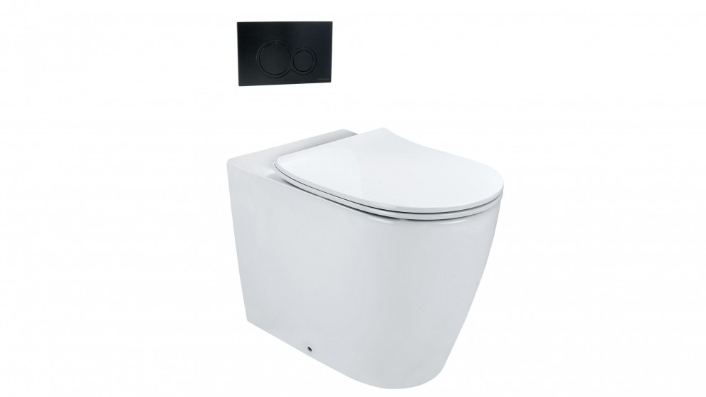 Arcisan Synergii Wall Faced Pan with In Wall Cistern and Kibo Matte Black Flush Panel
