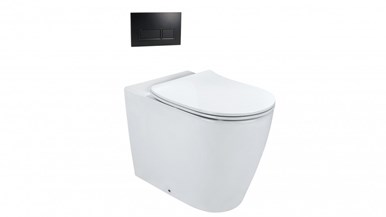 Rimless Wall Faced Toilet Suite Matte Black - Highgrove Bathrooms