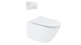 Oliveri Munich Wall Hung Toilet Suite With Chrome Square Push Plate ...