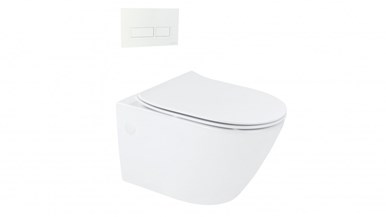 Arcisan Synergii Wall Hung Pan with In Wall Cistern and Xoni White Flush Panel