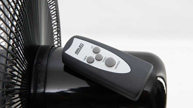 Arlec 40cm Black Pedestal Fan with Remote Control APF407BR