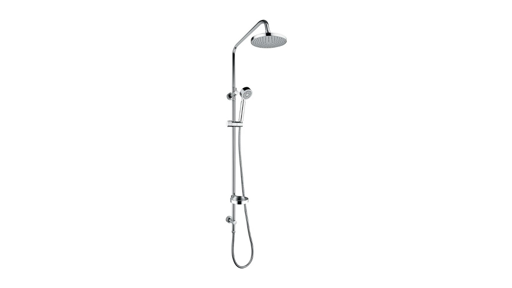 Base Twin Rail Shower with 180mm ABS Overhead with Top Rail Water Inlet Chrome 9508064