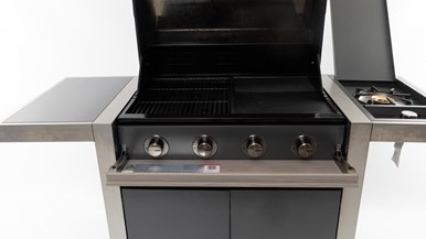 Beefeater BDB1540GA 1500 Series 4 Burner on Cart with Side Burner