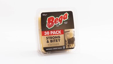 Bega Strong and Bitey Vintage Natural Cheese Slices