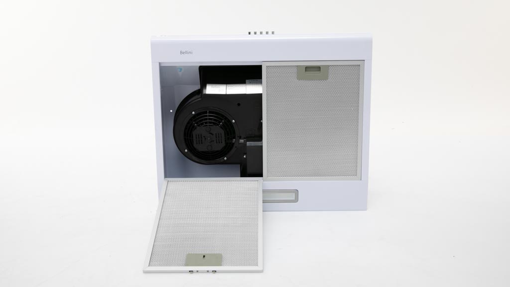 Bellini BRA603SW2-F 60cm Painted White Slimline Rangehood With Twin Motors Recirculating