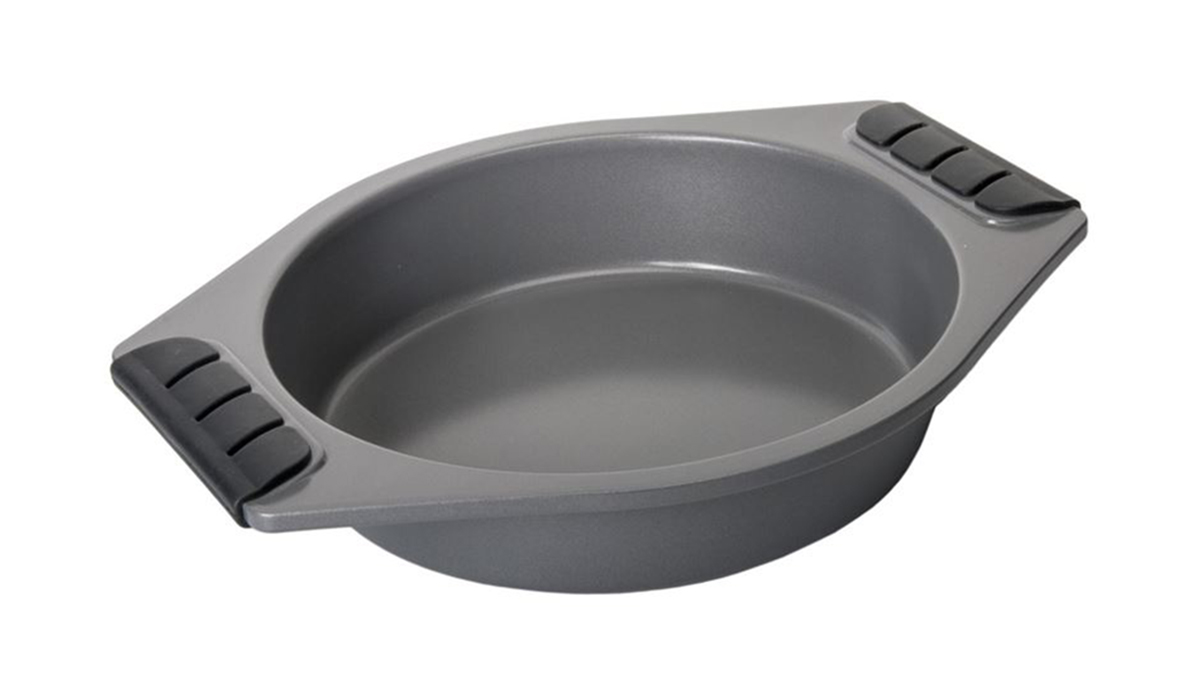 Benzer Bake Off Non-Stick Round Cake Pan with Silicone handle grip