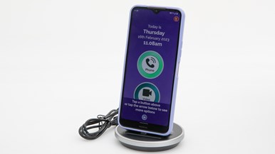 Big Purple Phone Family and Friends with Tabletop fast charger