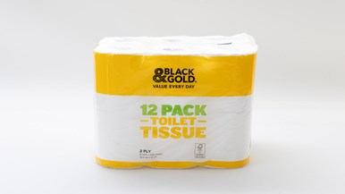 Black & Gold Toilet Tissue 2 Ply