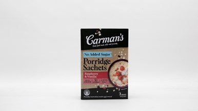 Carman's No Added Sugar Porridge Sachets Raspberry & Vanilla