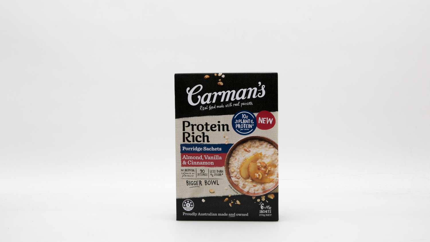 Carman's Protein Rich Porridge Sachets Almond, Vanilla & Cinnamon