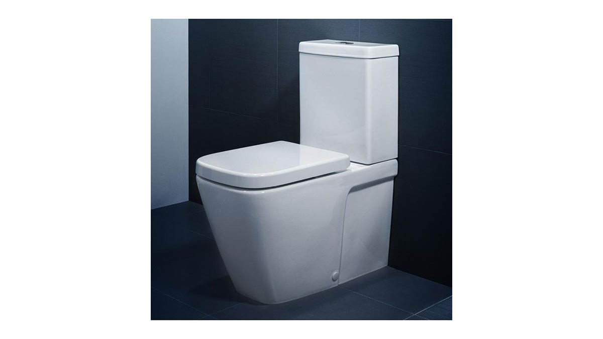 Caroma Cube Wall Faced Close Coupled Universal Trap Back Entry Toilet Suite Soft Close Seat White