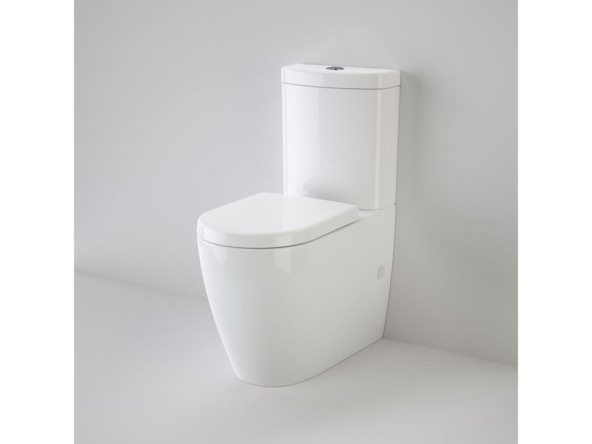 Caroma Forma Close Coupled Back To Wall Bottom Inlet Over Height Rimless Toilet Suite with Soft Close Quick Release Seat White carousel image