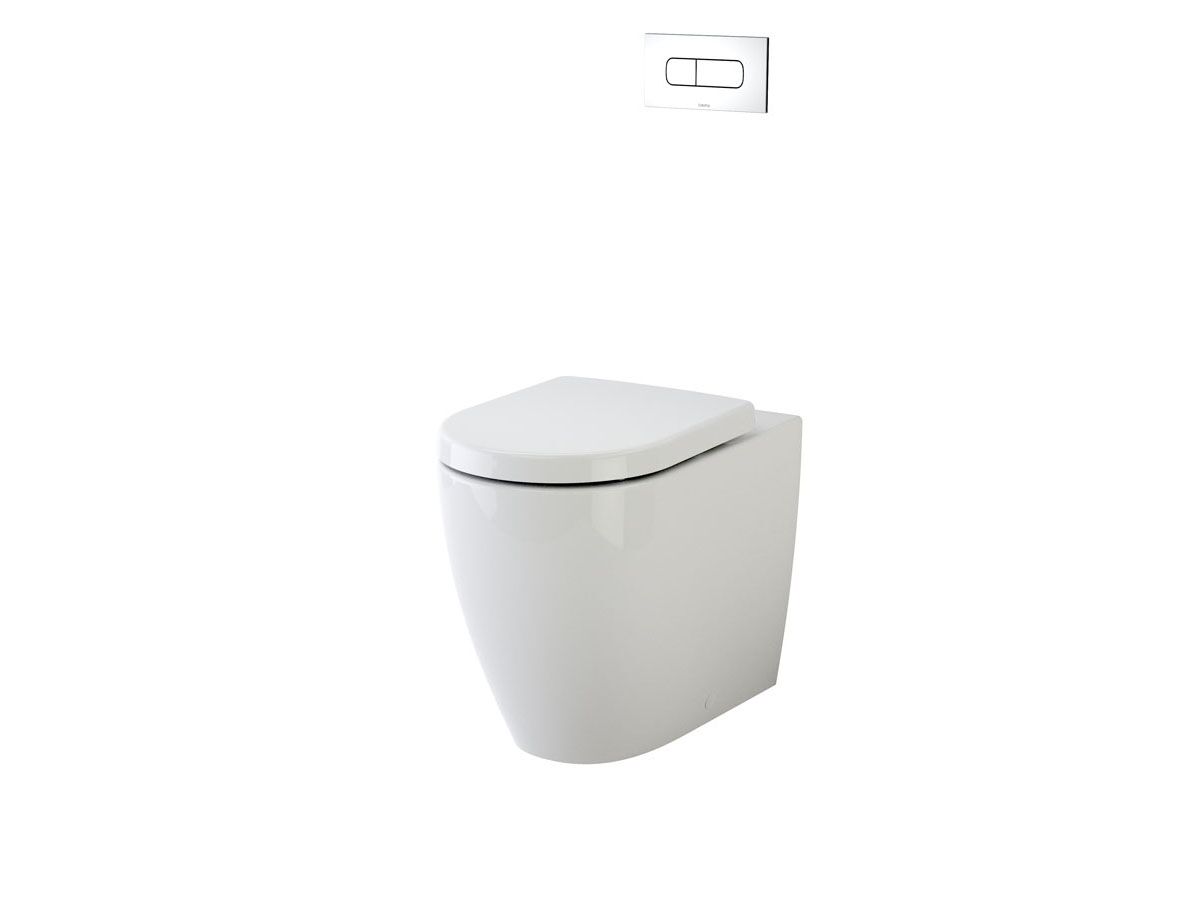 Caroma Forma Invisi Over Height Back to Wall Pan Toilet Suite with Adjustable Flush Pipe and Soft Close Quick Release Seat White carousel image