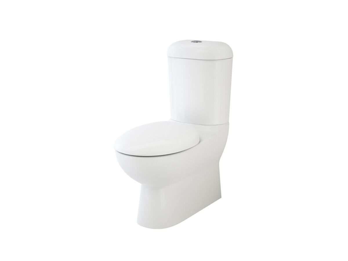 Caroma Leda Round Wall Faced Close Coupled Back Entry Toilet Suite with Soft Close Seat White carousel image