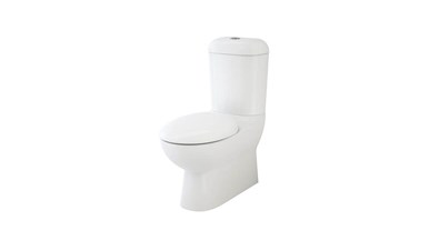 Caroma Leda Round Wall Faced Close Coupled Back Entry Toilet Suite with Soft Close Seat White