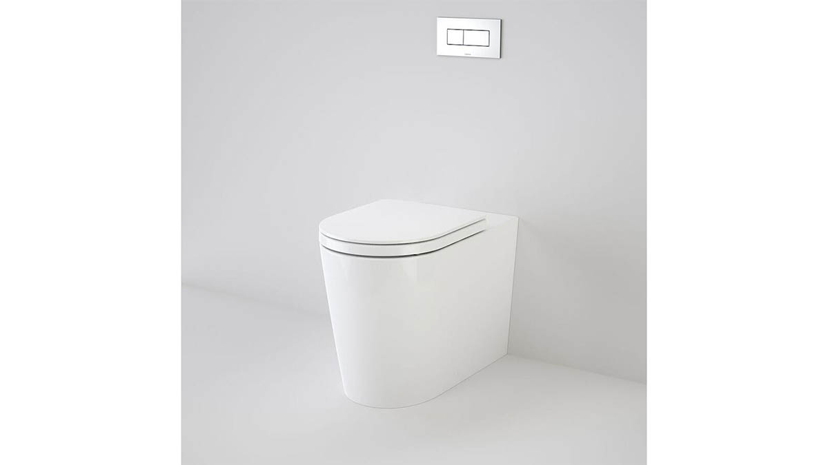 Caroma Liano Wall Faced Invisi II Easy Height Back Inlet Toilet Suite Soft Close Seat White