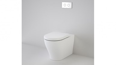 Caroma Luna Cleanflush Invisi II Wall Faced Toilet Suite with Round Button Flush Plate