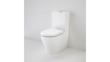 Caroma Luna Cleanflush Wall Faced Close Coupled Back Entry Toilet Suite with Soft Close Seat White