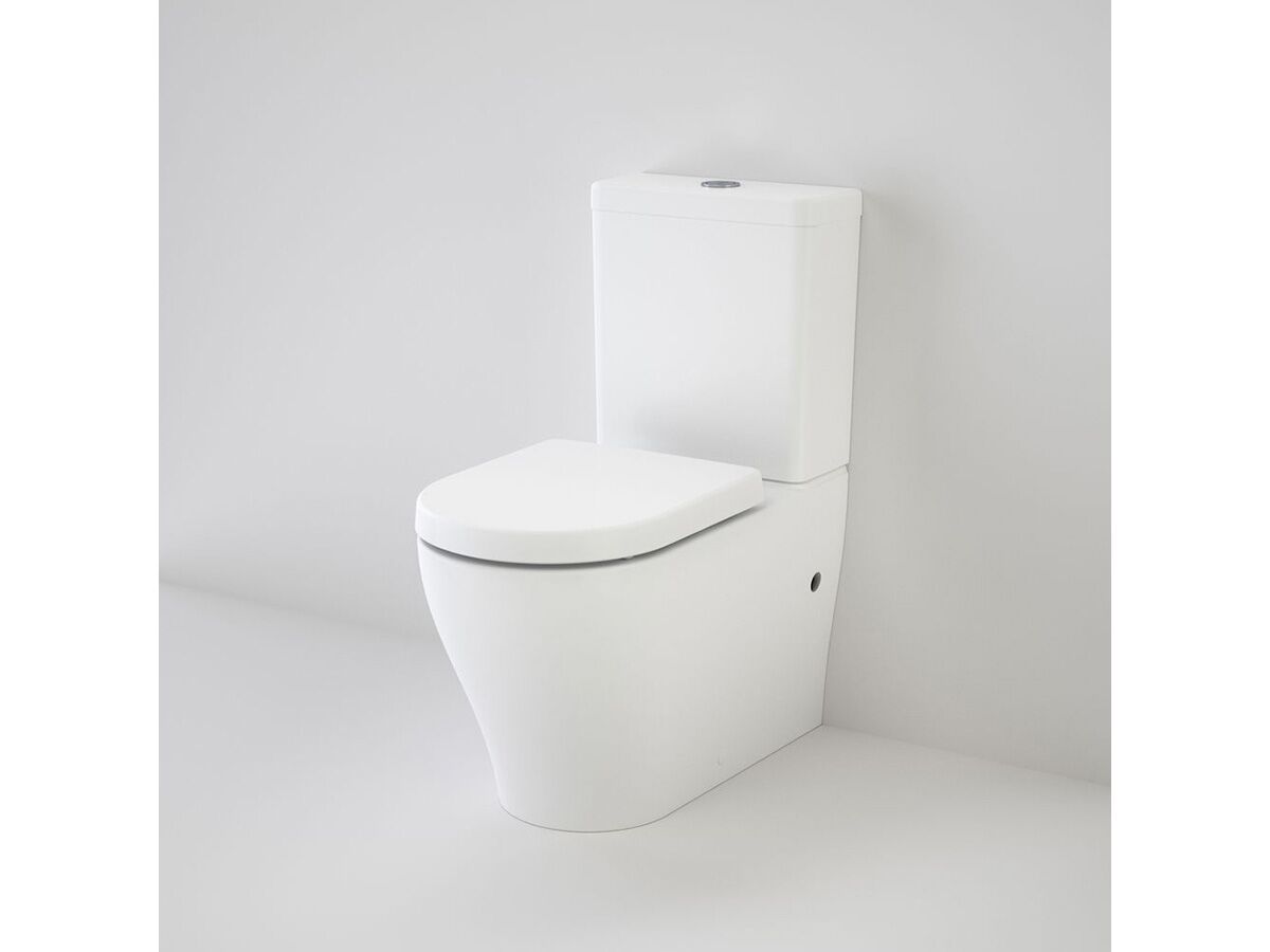 Caroma Luna Cleanflush Wall Faced Close Coupled Bottom Inlet Toilet Suite with Soft Close Seat White carousel image