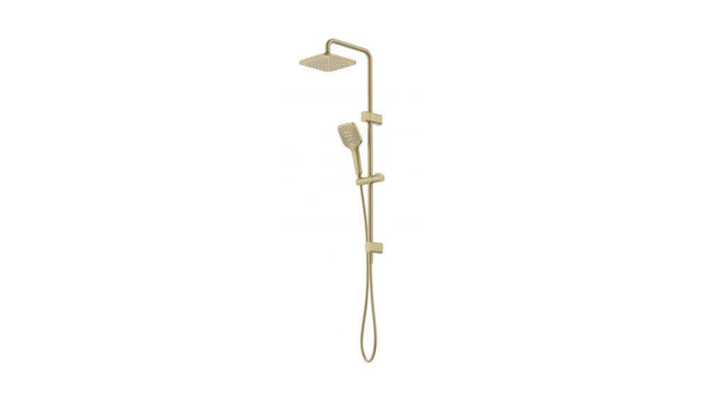 Caroma Luna Multifunction Rail Shower with Overhead Brushed Brass 90383BB4E carousel image
