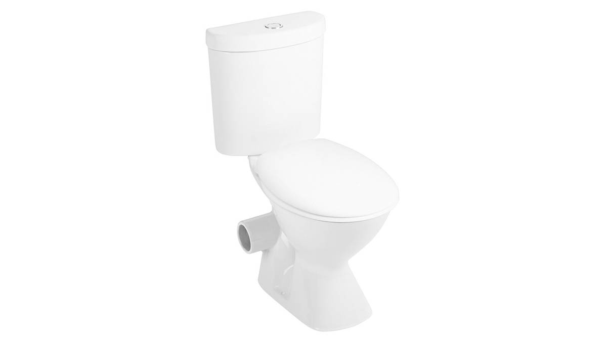 Caroma Profile 4 Close Coupled Left Hand Skew Trap Bottom Inlet Standard Seat Toilet Suite White
