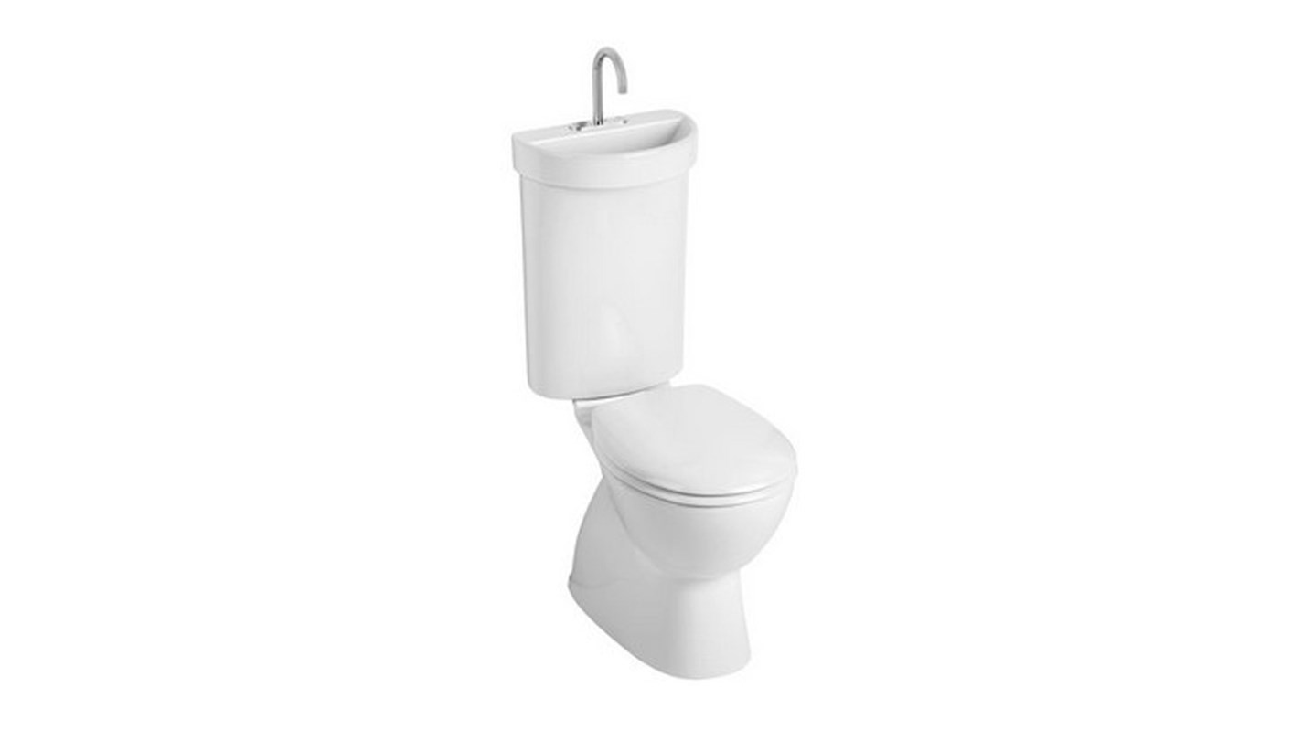 Caroma Profile 5 Deluxe S Trap Bottom Inlet Toilet Suite with ted Hand