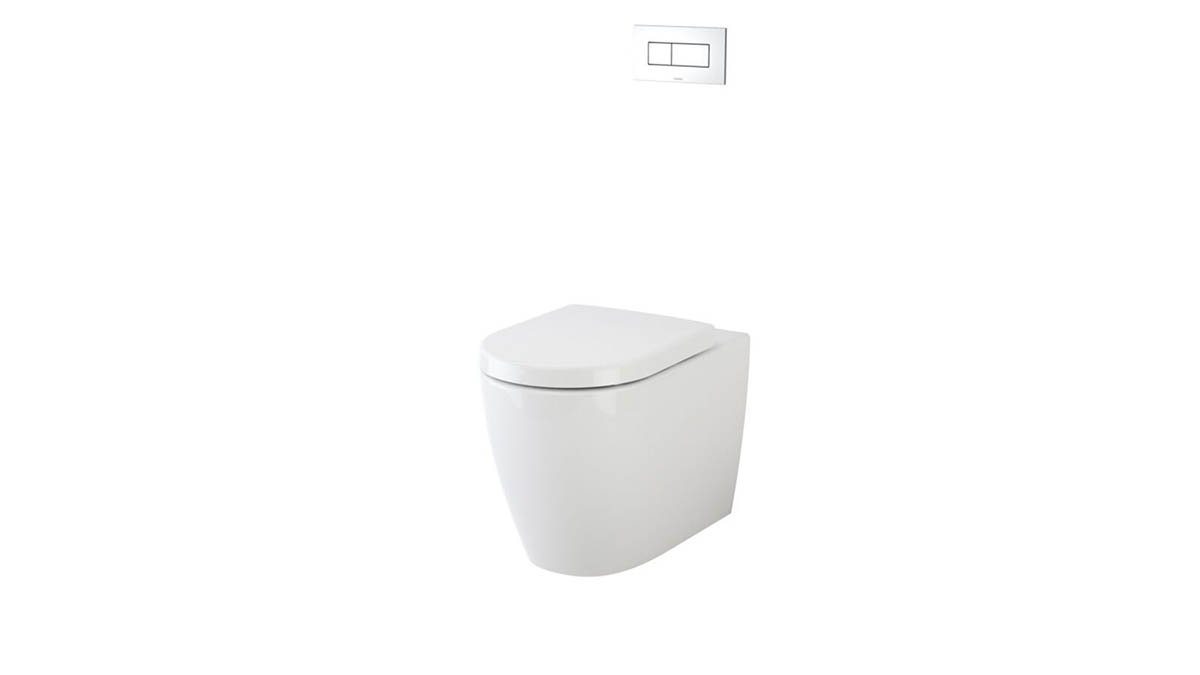 Caroma Urbane Invisi Wall Faced Universal Trap Toilet Suite with Arc Soft Close Seat White