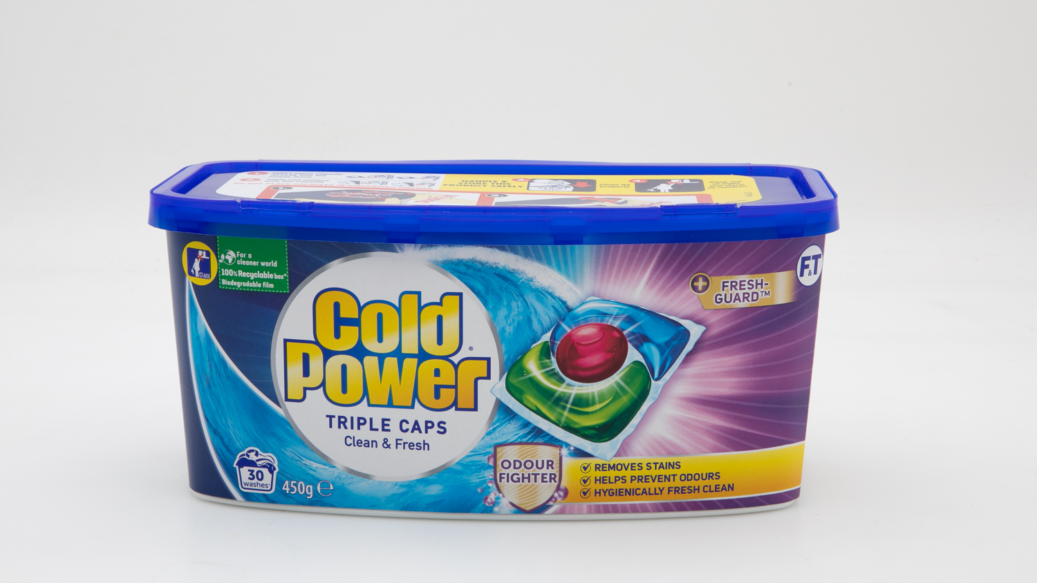 Cold Power Triple Caps Clean & Fresh Odour Fighter 30 Capsules 450g Top Loader carousel image